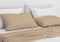 Zohome Kussensloop Satinado - Kussenhoes van 50x50 cm - Set van 2 stuks - 100% Katoen-Satijn - Beige
