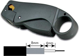 Toolland Coax kabelstripper met 3 messen, RG58/59/62, voor efficiënt en nauwkeurig stripwerk