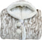 Linnick Flanel Fleece Deken + Hoodie met Capuchon Bont Rabbit - naturel - 140x200cm - 130x180cm - Plaid