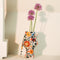 Return to Sender | Vaas Medium 30 cm Bed of Flowers print Upside Down - handgeschilderd met handvat - Bloemenvaas