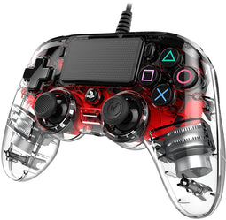 Nacon Officieel gelicenseerde Illuminated Wired Compact Controller - PS4 - Bedraad - Rood