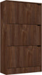 vidaXL - Schoenenkast - met - 3 - deuren - 59x24x105 - cm - spaanplaat - bruineiken