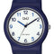 Q&Q V06A-006VY - Horloge - Sport - Analoog - Dames - Vrouwen - Plastic band - Rond - Kunststof - Cijfers - DonkerBlauw- Rood - Wit - Strepen - 10 ATM