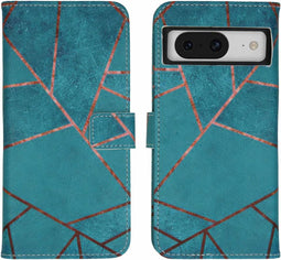 iMoshion Hoesje Geschikt voor Google Pixel 8 Pro Hoesje Met Pasjeshouder - iMoshion Design Softcase Bookcase - Meerkleurig / Blue Graphic