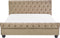 AVALLON - Tweepersoonsbed - Beige - 180 x 200 cm - Fluweel