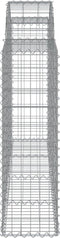 vidaXL - Schanskorven - 4 - st - gewelfd - 200x30x100/120 - cm - ijzer