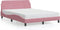 vidaXL - Bedframe - met - hoofdeinde - zonder - matras - 140x190 - cm - fluweel - roze