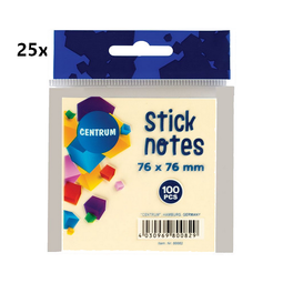25 Sticknotes 76X76 100V. geel 80082