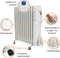 2500W olieradiator met 11 ribben, 3 warmtestanden, LCD-display, timer, instelbare thermostaat, handvat, wielen en kabelhouder, oververhittings- en kantelbeveiliging - mobiele, stille en energiezuinige bijverwarming voor grote kamers tot 30 m², wit