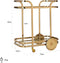 Richmond Interiors Trolley X.O. goud met glas (Gold)