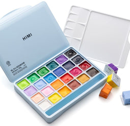 HIMI Gouache - set van 24 kleuren - 30ml per kleur - Ice Blue Limited edition (24 stuks)