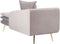 GONESSE - Chaise longue - Beige - Linkszijdig - Fluweel