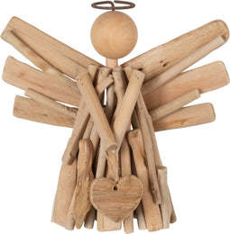 J-Line figuur Engel + Hart Takken - hout - naturel - medium