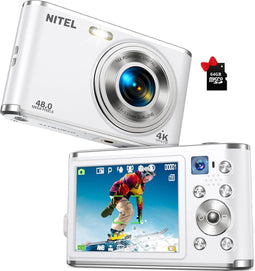 NITEL 54MP23 - Digitale Camera - 48MP FHD 4K - Wit (64GB)