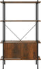 vidaXL - Opbergrek - 4-laags - met - kast - 80x40x130 - cm - staal - en - bewerkt - hout