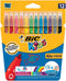 BIC Kids Kid Couleur - Kleurstiften middelgrote punt - Ultra wasbaar - Diverse kleuren - 12 stuks
