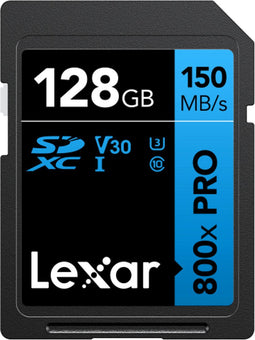 Lexar High-Performance 800xPRO - SDXC UHS-I - 128 GB Klasse 10 UHS-I Class 3 (U3) V30 150 MB/s - Zwart