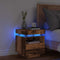 vidaXL - Nachtkastje - met - LED-verlichting - 40x39x48,5 - cm - oud - houtkleurig