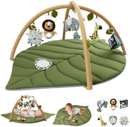 Bolke - Baby Speelmat & Speelkleed - Luxe Babygym met 6 Afneembare Speeltjes - Bladvorm