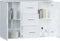vidaXL - Dressoir - 91x29,5x65 - cm - bewerkt - hout - hoogglans - wit