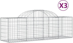 vidaXL - Schanskorven - 3 - st - gewelfd - 200x50x60/80 - cm - gegalvaniseerd - ijzer