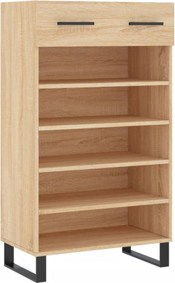 vidaXL - Schoenenkast - 60x35x105 - cm - bewerkt - hout - sonoma - eikenkleurig
