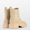 POSH by Poelman Lot - Dames Chelsea Laarzen - Elastieken inzet - Beige - Maat 36