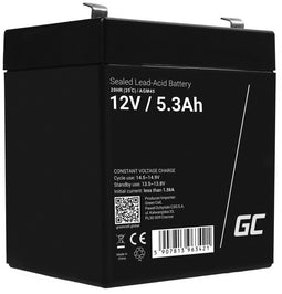 Green Cell AGM45 - Accu 12V 5,3Ah - VRLA AGM - Zwart