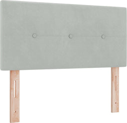 vidaXL - Hoofdbord - met - Knopen, - Geplooid, - Lichtgrijs, - 80 - cm, - Fluweel