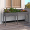 vidaXL - Plantenbak - met - voering - 161x45x76 - cm - massief - vurenhout - grijs