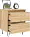 vidaXL - Nachtkastje - 40x35x50 - cm - bewerkt - hout - sonoma - eikenkleurig