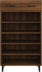 vidaXL - Schoenenkast - 60x35x105 - cm - bewerkt - hout - bruin - eikenkleur