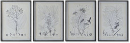 Schilderij DKD Home Decor Modern Botanische planten 45 x 2,5 x 60 cm (4 Stuks)