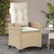 vidaXL - Tuinstoelen - 2 - st - verstelbaar - met - kussens - poly - rattan - beige