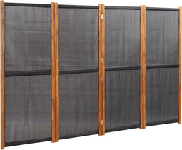 vidaXL - Kamerscherm - met - 4 - panelen - 280x180 - cm - zwart