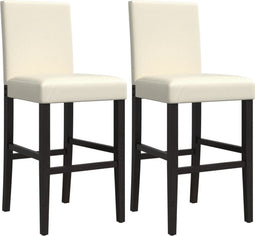 vidaXL - Barstoelen - 2 - st - massief - rubberhout - en - kunstleer