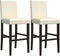 vidaXL - Barstoelen - 2 - st - massief - rubberhout - en - kunstleer