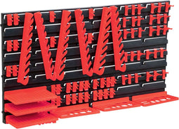 vidaXL - 71-delige - Opslagset - met - wandpanelen - rood - en - zwart