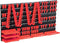 vidaXL - 71-delige - Opslagset - met - wandpanelen - rood - en - zwart