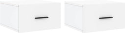 vidaXL - Nachtkastjes - 2 - st - wandgemonteerd - 35x35x20 - cm - wit