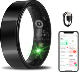 Saaf Smart Ring - Activity Tracker - Slaapanalyse en Gezondheidsmonitoring - Zwart - Maat 12