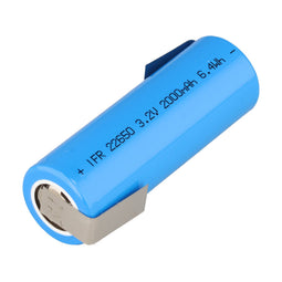 IFR22650 3.2volt to 3.3volt 2000mAh LiFePO4 battery pack with Z shape solder lug
