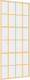 vidaXL - Schuifdeur - 90x205 - cm - helder - ESG-glas - en - aluminium - goudkleurig