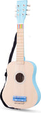 New Classic Toys® Houten Speelgoedgitaar - Inclusief Draagriem en Muziekboekje - Blauw/Naturel