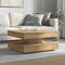 vidaXL - Salontafel - 360 - graden - draaibaar - 70x70x34,5 - cm - artisanaal - eiken