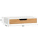 SoBuy FRG92-WN - Zwevende Plank - Bamboe met Lade - Wit - B40xL24.5xH8cm