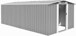 vidaXL - Tuinschuur - 257x489x181 - cm - metaal - grijs