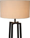 Atmooz - Vloerlamp Potsdam - Woonkamer - Staande Lamp - Stalamp - Staanlamp Industrieel - Zwart - Met Witte Kap - Metaal - Hoogte 168cm