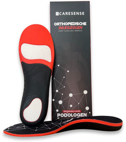 Orthopedische inlegzolen - Hielspoor en Fasciitis plantaris - Steunzolen voor schoenen - Zwart en rood
