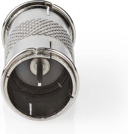 Nedis Satelliet- en Antenne-Adapter - F-Male Quick - F-Male Quick - Vernikkeld - 75 Ohm - Recht - Metaal - Zilver - 10 Stuks - Envelop